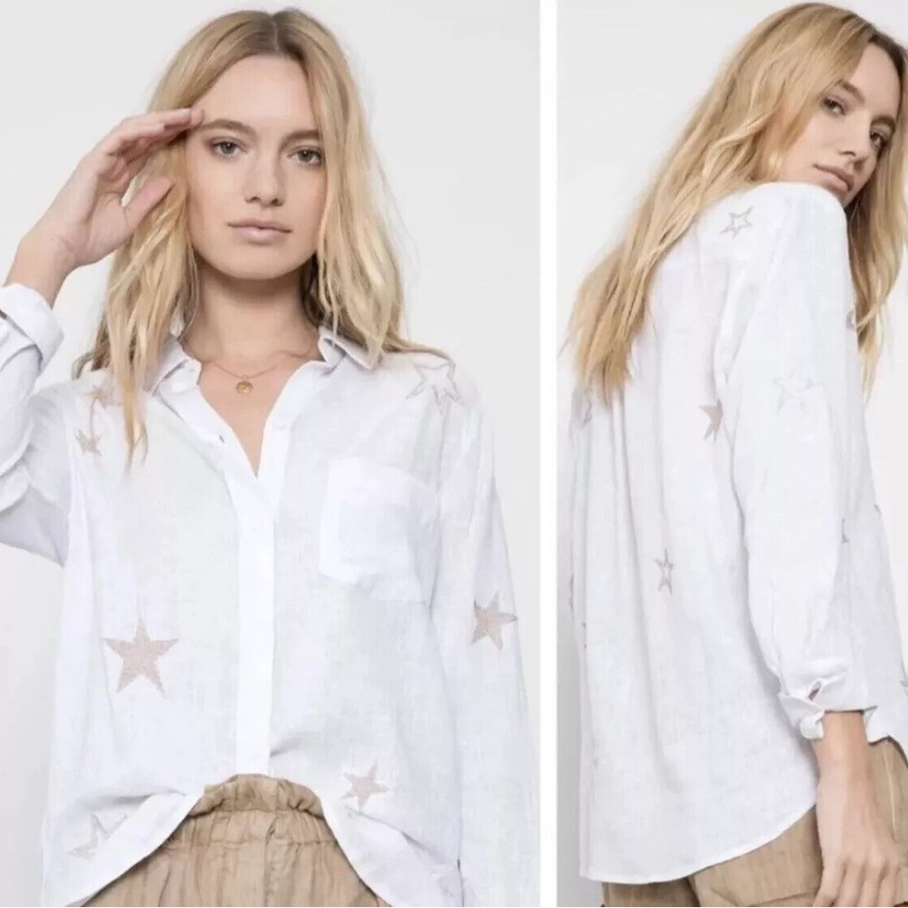 Rails Charli White Shirt with Star Detail